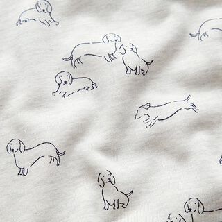 Brushed Sweatshirt Fabric Dogs Mottled – offwhite, 
