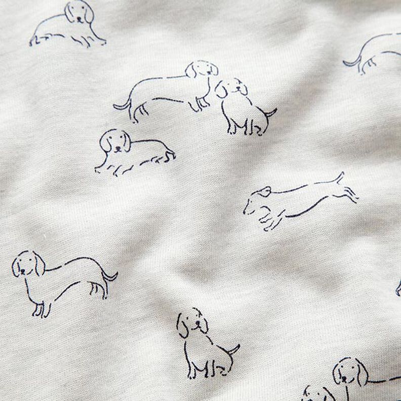 Brushed Sweatshirt Fabric Dogs Mottled – offwhite,  image number 2