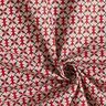 Cotton Cretonne flower tiles – burgundy/light taupe,  thumbnail number 3