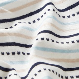 Cotton Jersey irregular stripes – white, 