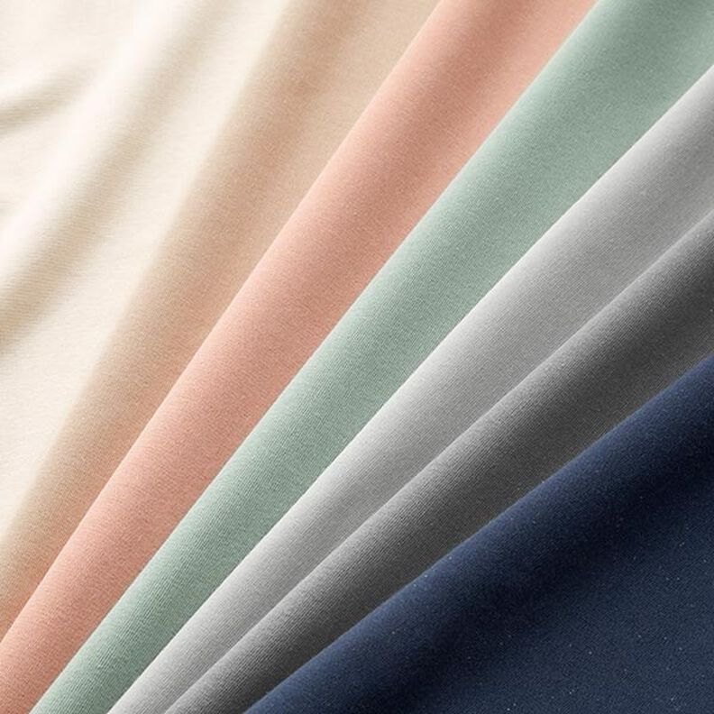 Brushed Sweatshirt Fabric plain Lurex – offwhite/gold,  image number 5