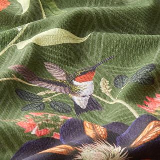 Half Panama Decor Fabric Exotic – dark green, 