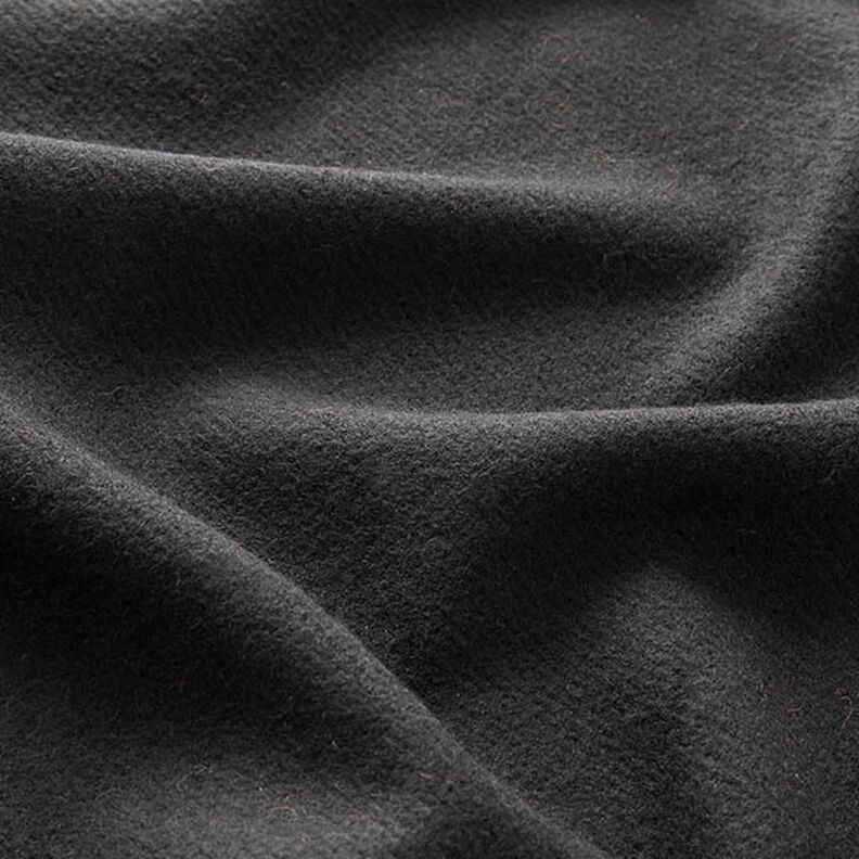 Plain Wool Blend Coating Fabric – black,  image number 2