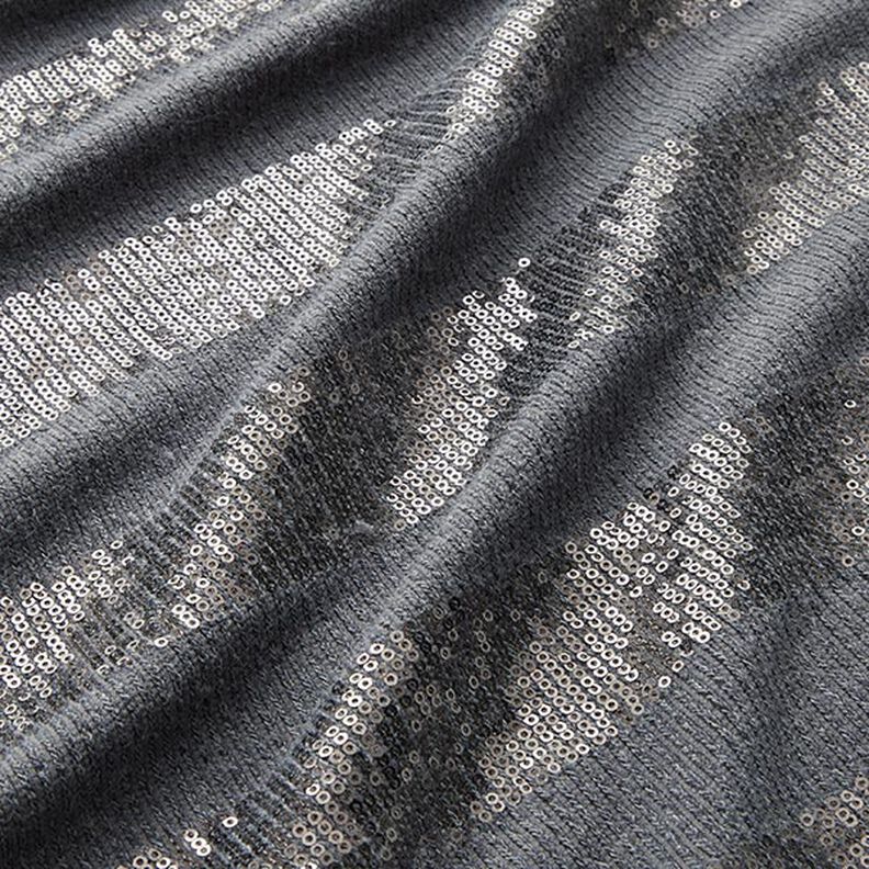 Horizontal Stripes Glitter Sequin Knit – grey,  image number 2
