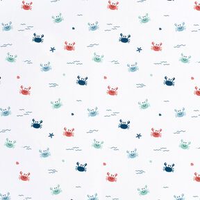 Swimsuit Fabric UPF50 happy crabs – white/lobster, 