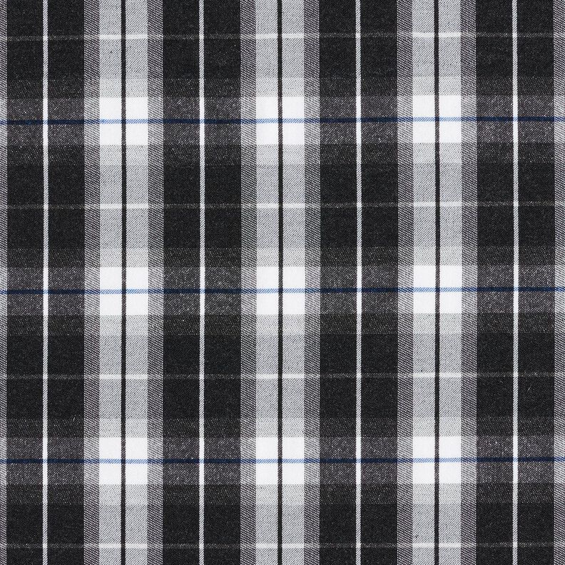 Stretch trouser fabric large check – black/white,  image number 1