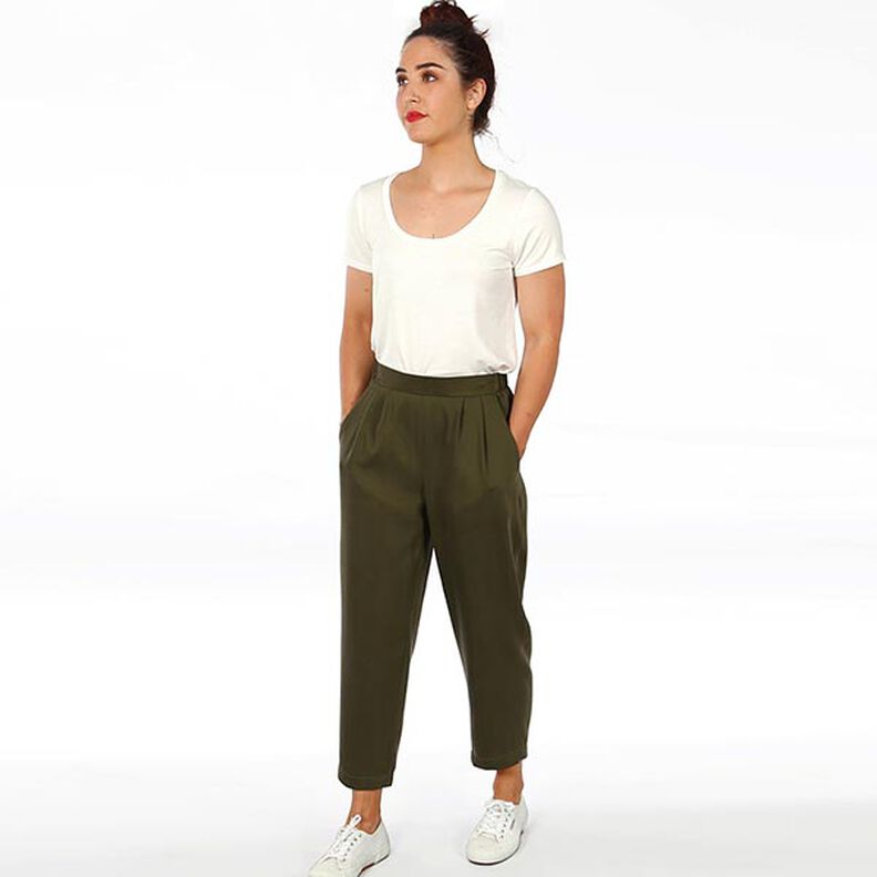 FRAU GUSTA Relaxed Trousers with Pleated Elasticated Waist | Studio Schnittreif | XS-XXL,  image number 8
