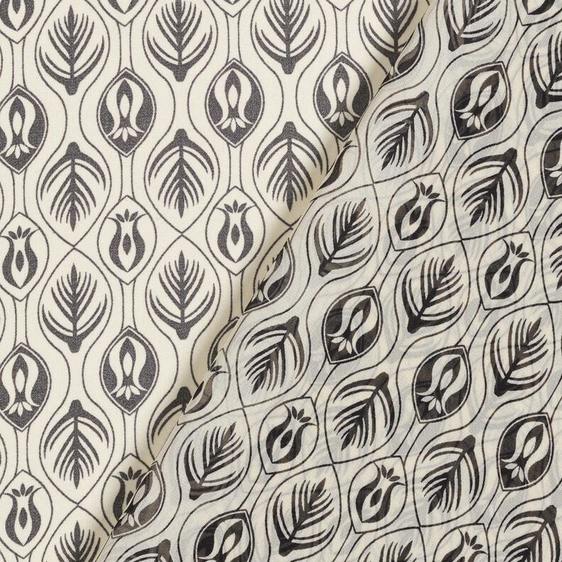 Chiffon Art Deco print – black/white,  image number 4