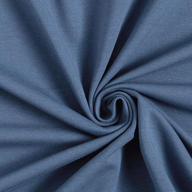 Light Cotton Sweatshirt Fabric Plain – denim blue,  image number 1