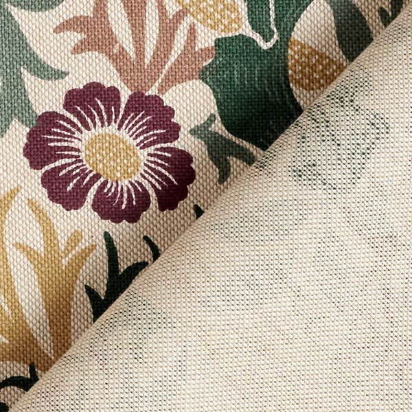 Decor Fabric Half Panama ornate flowers – natural,  image number 4