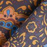 Shirting Fabric retro flowers and paisley pattern – midnight blue/caramel,  thumbnail number 4