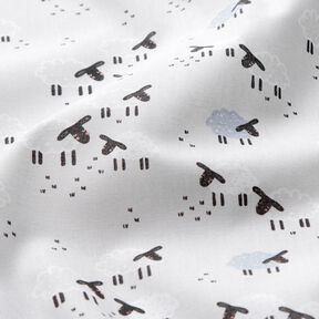 Cotton Poplin Sheep in the meadow – light grey, 