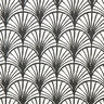 Decor Fabric Half Panama Abstract Fans – ivory/black,  thumbnail number 1