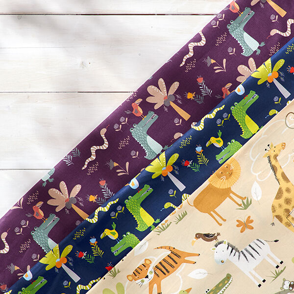 GOTS Cotton Cretonne Safari Animals – beige,  image number 6