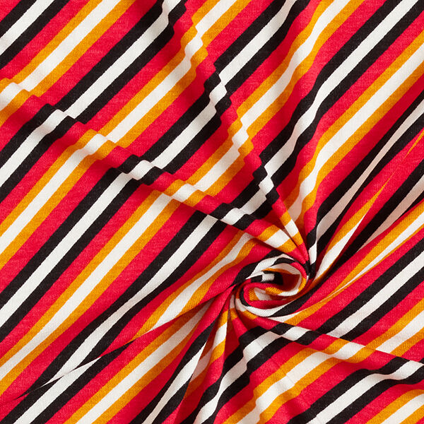 Diagonal Stripes Viscose Jersey – white,  image number 3