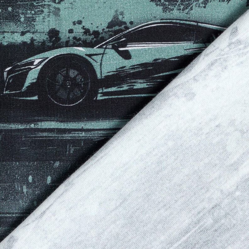 Cotton Jersey racing car Digital Print – black/pearl grey,  image number 4