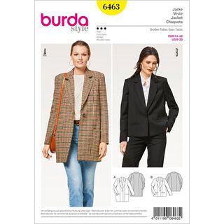 Wide Cut Jacket | Blazer, Burda 6463 | 34 - 46, 