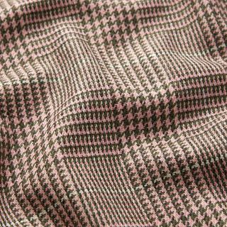 Glen Plaid Wool Fabric – pink/khaki, 
