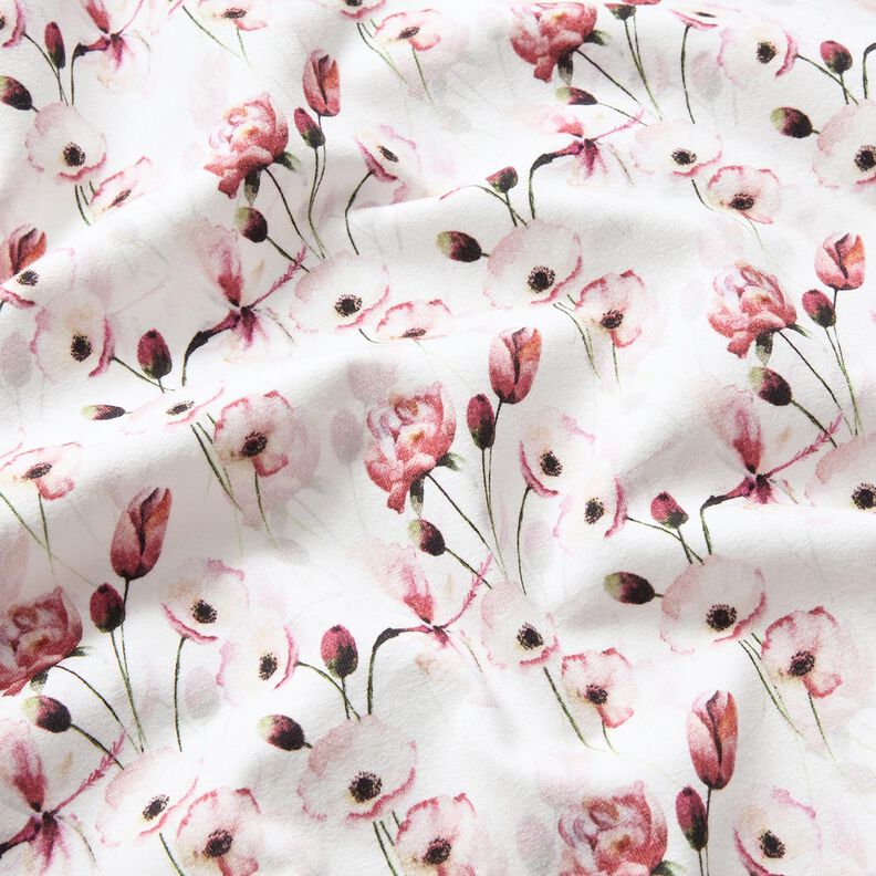 Cotton Jersey romantic flower meadow Digital Print – ivory,  image number 2