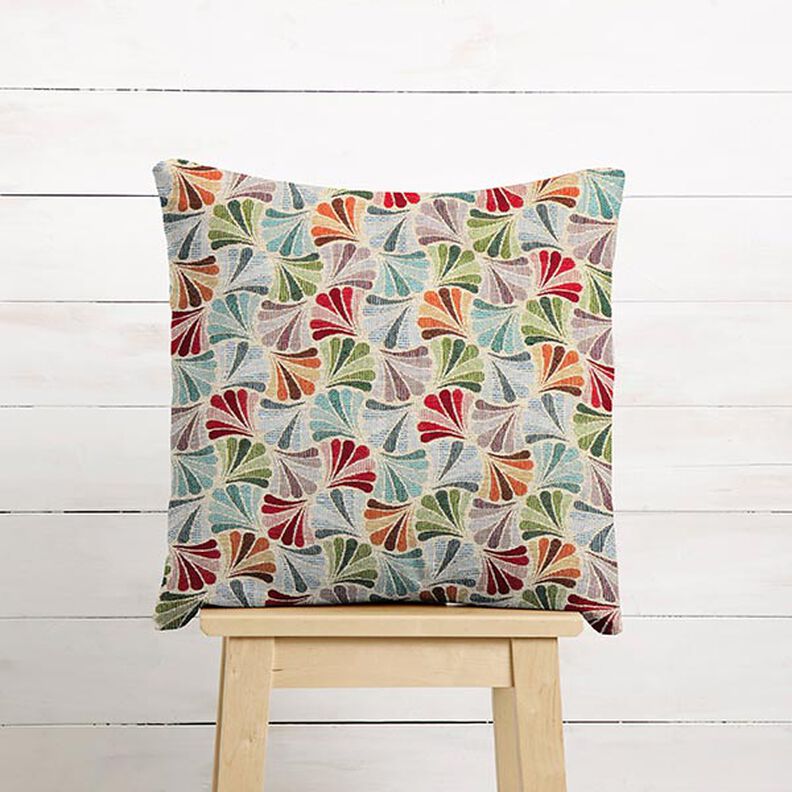 Decor Fabric Tapestry Fabric Colourful Fans – light beige/blue | Remnant 50cm, image number 7