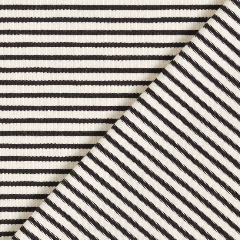 Cotton Jersey narrow stripes – cream/black, image number 4