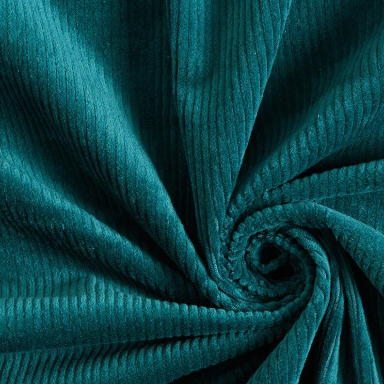 Stretchy wide corduroy – petrol,  image number 1