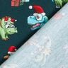 French Terry Christmas dinosaurs under palm trees | Glitzerpüppi – petrol/light green,  thumbnail number 4
