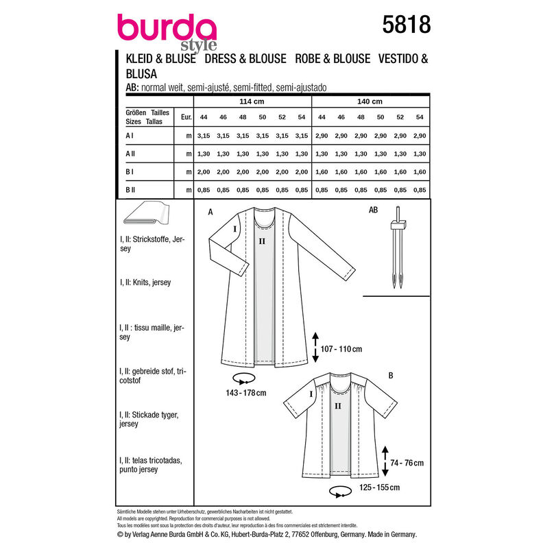Plus-Size Dress / Blouse 5818 | Burda | 44-54,  image number 9