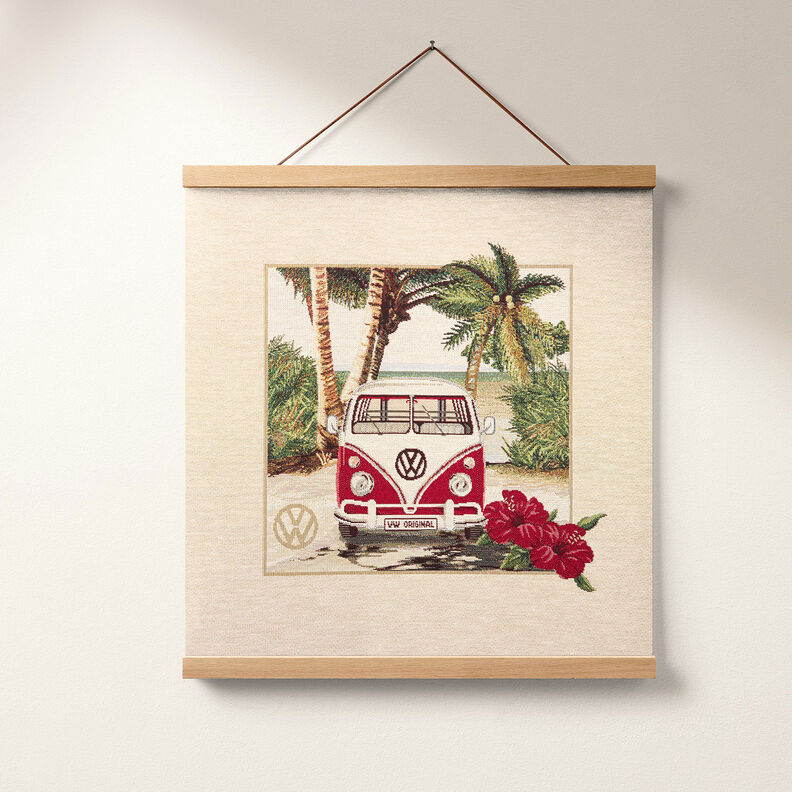 Decor Fabric Tapestry Piece VW Bus – natural/red,  image number 8