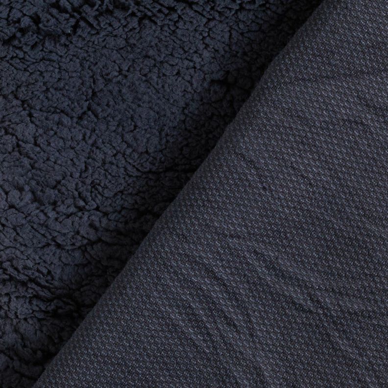 cuddly teddy fur fabric – blue-black,  image number 4