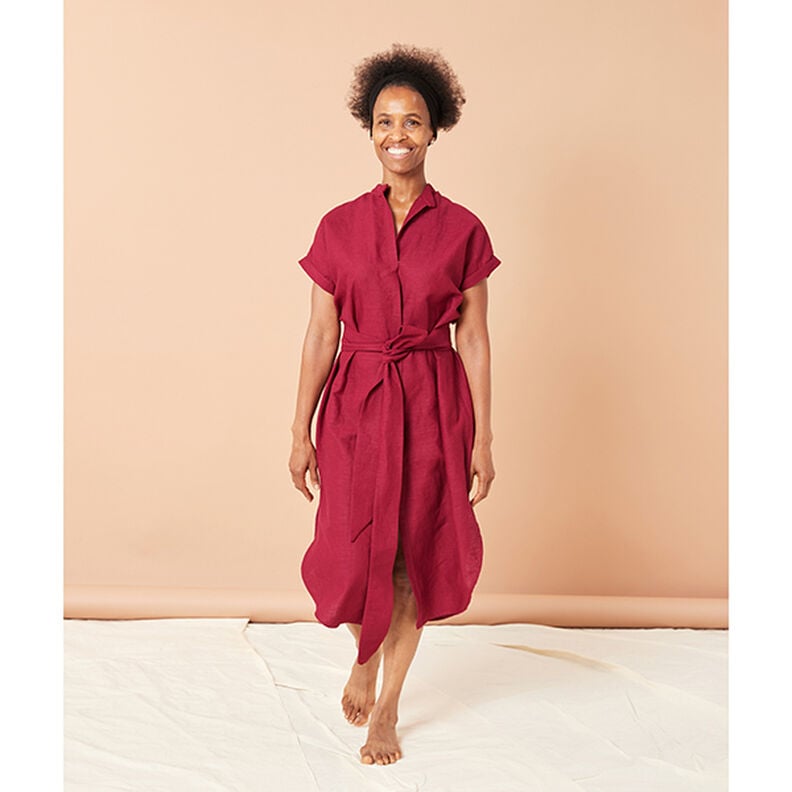 Linen fabric Ramie mix medium – terracotta,  image number 8