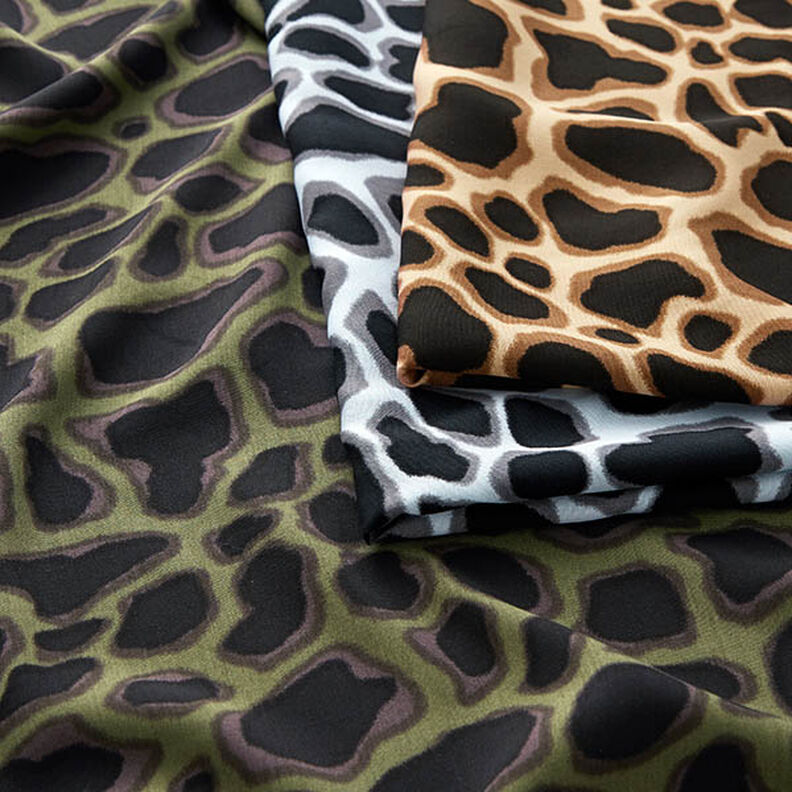 Leopard Print Viscose – light blue/black,  image number 5