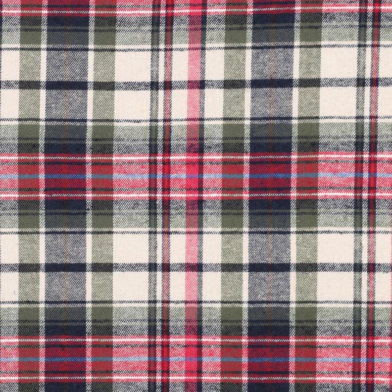 Cotton Flannel checked | Poppy Fabrics – olive/red,  image number 1