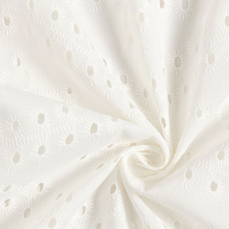 Droplets Broderie Anglaise Cotton – white,  image number 3