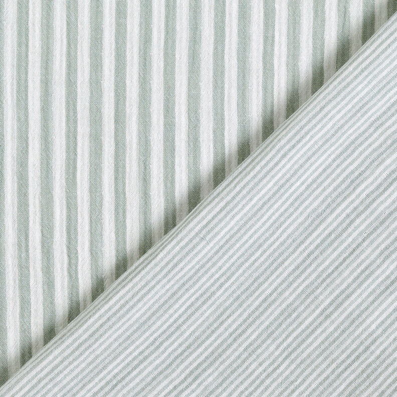 Double Gauze/Muslin Doubleface stripes – reed/white,  image number 1