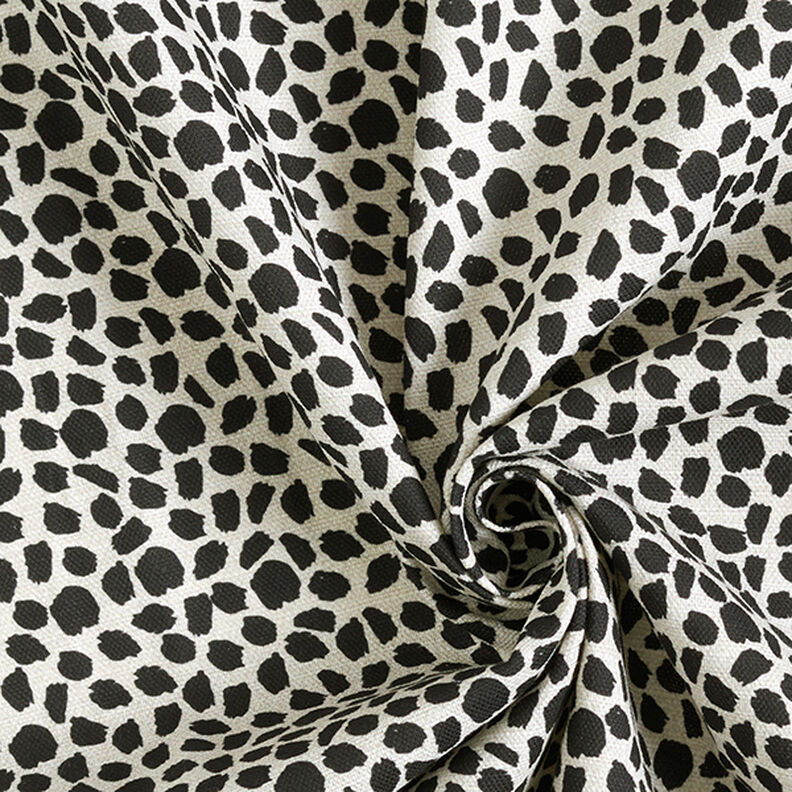 Decor Fabric Half Panama Leopard Print – black/natural,  image number 3