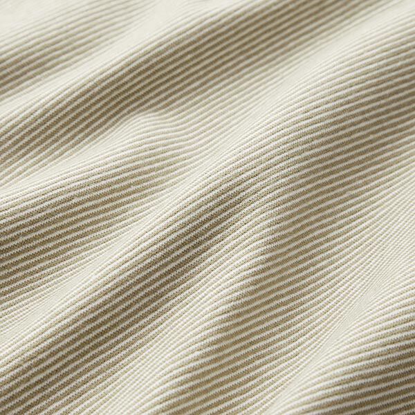Tubular cuff fabric narrow stripes – light olive/offwhite,  image number 2