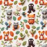 Cotton Poplin clay forest animals Digital Print – ivory,  thumbnail number 1