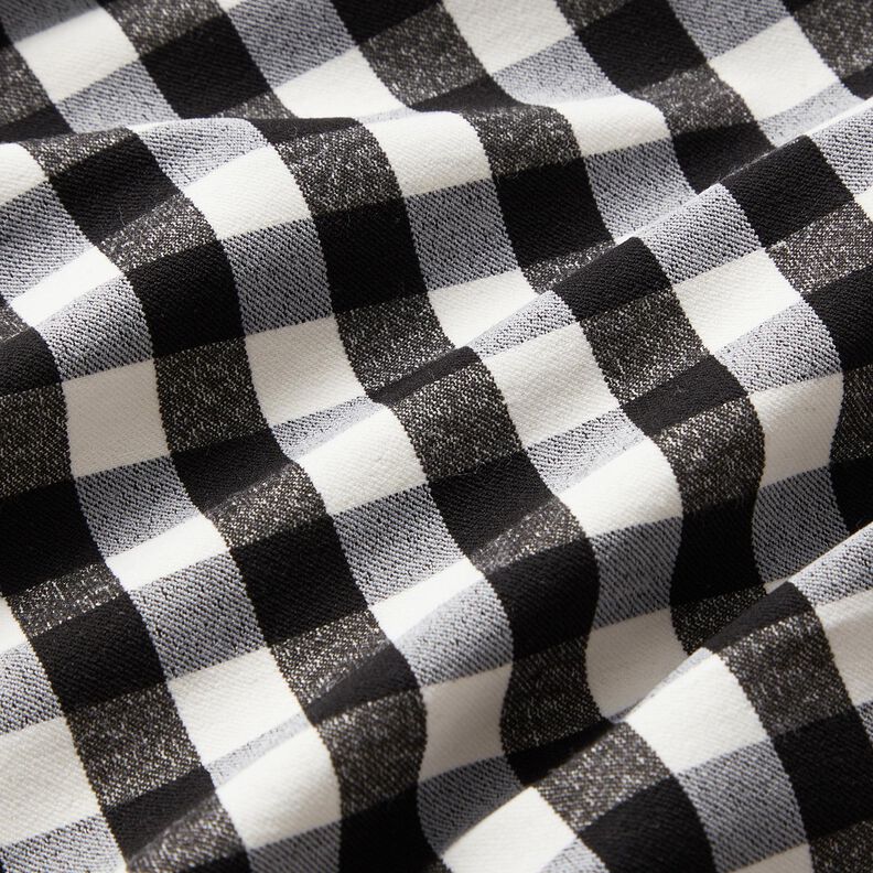 Stretch trouser fabric Vichy check – black/white,  image number 2