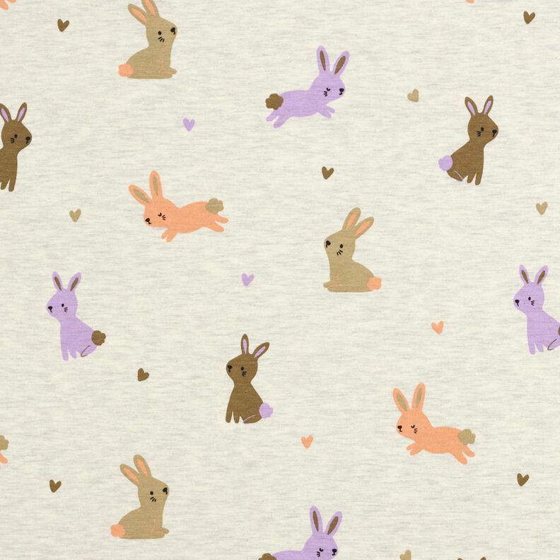 Cotton Jersey bunnies and hearts | Poppy Fabrics – offwhite,  image number 1