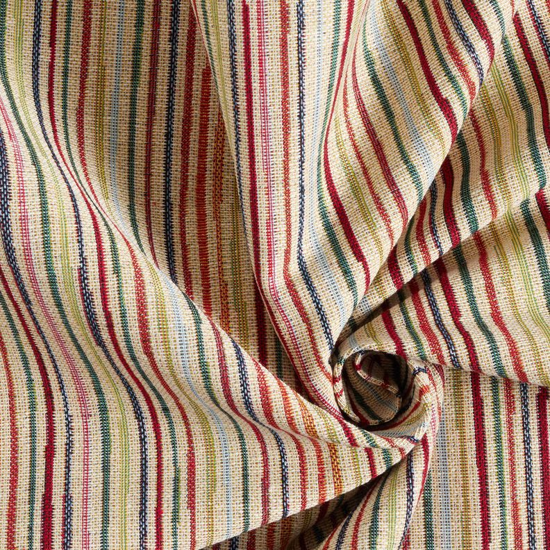 Decor Fabric Tapestry Fabric colourful stripes – light beige/carmine,  image number 3