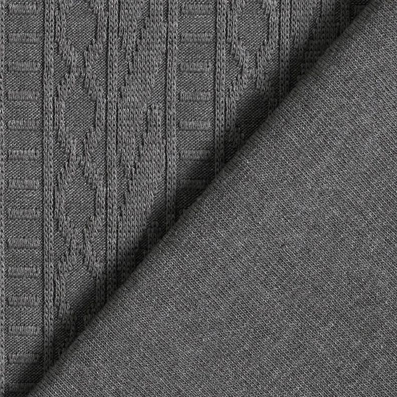 Jacquard Jersey decorated stripes cotton blend – dark grey,  image number 4