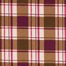 Decor Fabric Half Panama colourful check – mocca/grape,  thumbnail number 1