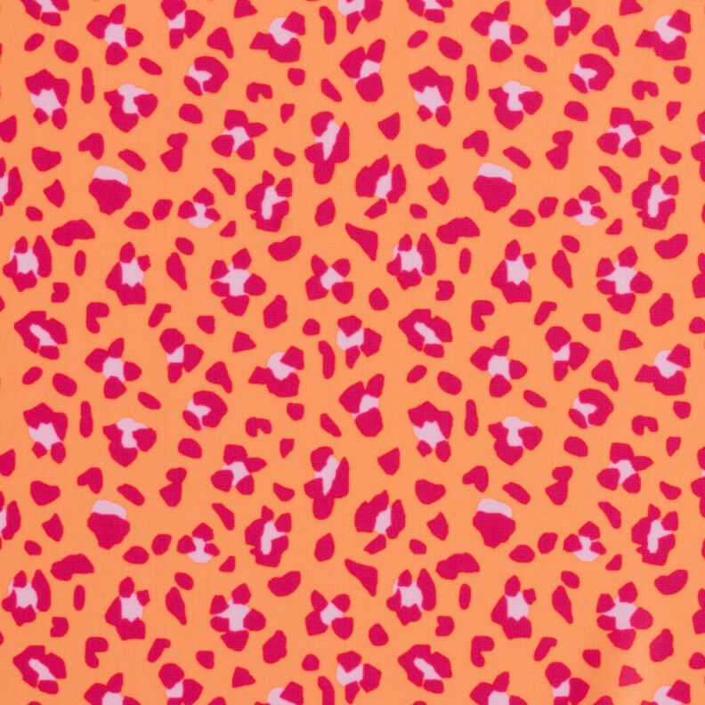 Swimsuit fabric leopard print – peach orange/intense pink,  image number 1