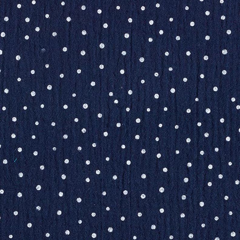 Double Gauze/Muslin Polka Dots – navy blue/white,  image number 1