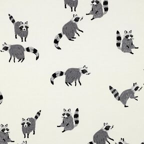 Cotton Jersey Racoons Digital Print | Poppy Fabrics – offwhite, 
