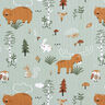 Cotton Poplin animals in the wood – pastel green,  thumbnail number 1
