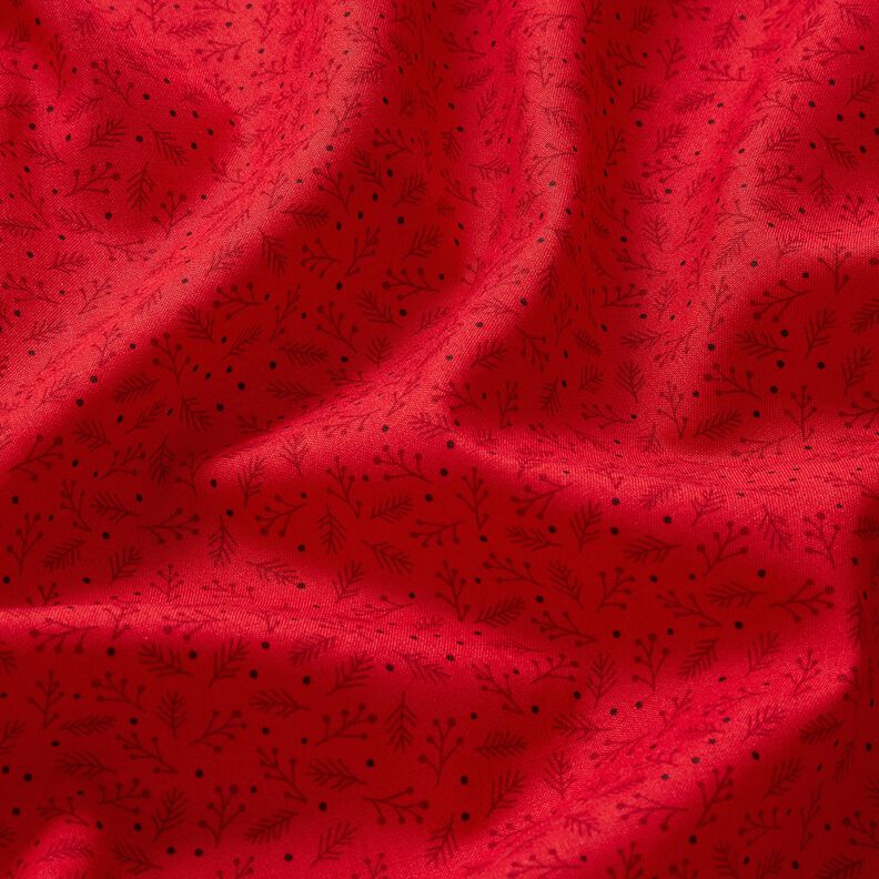 Cotton Poplin Festive Branches – dark red, image number 2