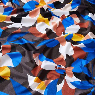 Abstract leaves swimsuit fabric – black, 