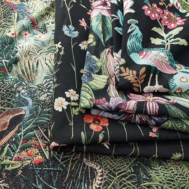 Decor Fabric Tapestry Fabric wildflowers – black/rosé,  image number 5